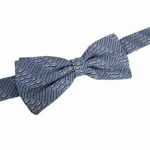 Vineyard Vines Boys Bow Tie Hockey Sticks Blue Satin Silk USA 2" (W) 16" (L) euc